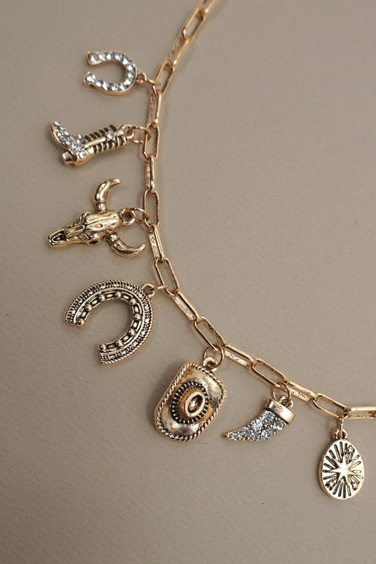 Western charm necklace