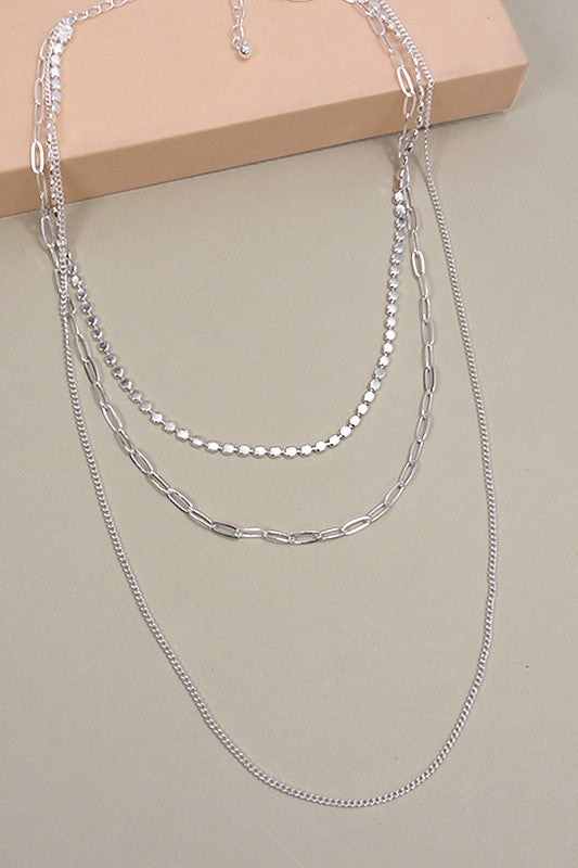 Silver layering necklace