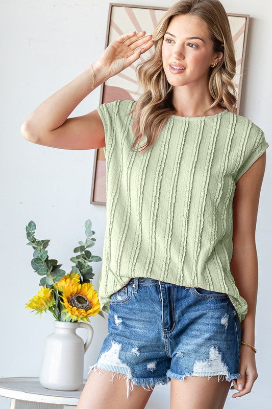 Sage textured top