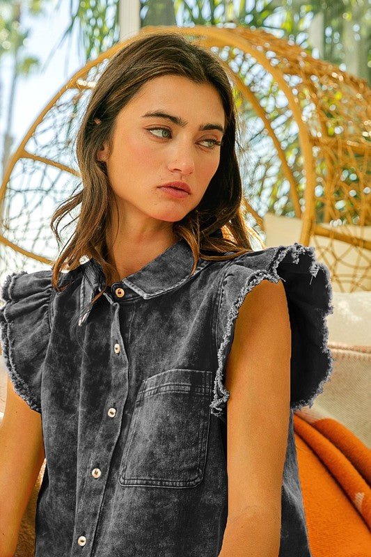 Mineral wash button up