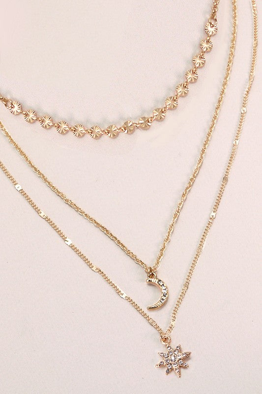 Trio star/moon necklace