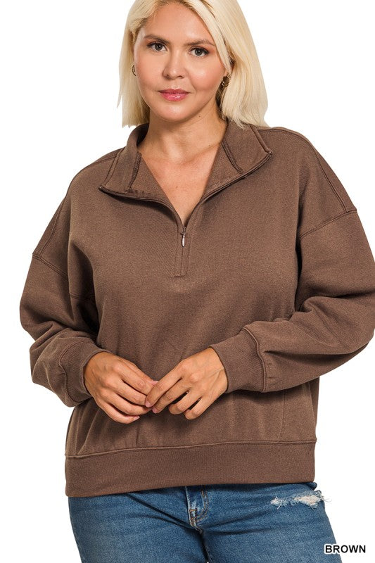 Brown 1/4 zip