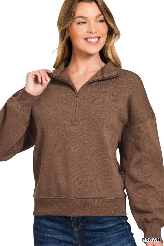 Brown 1/4 zip