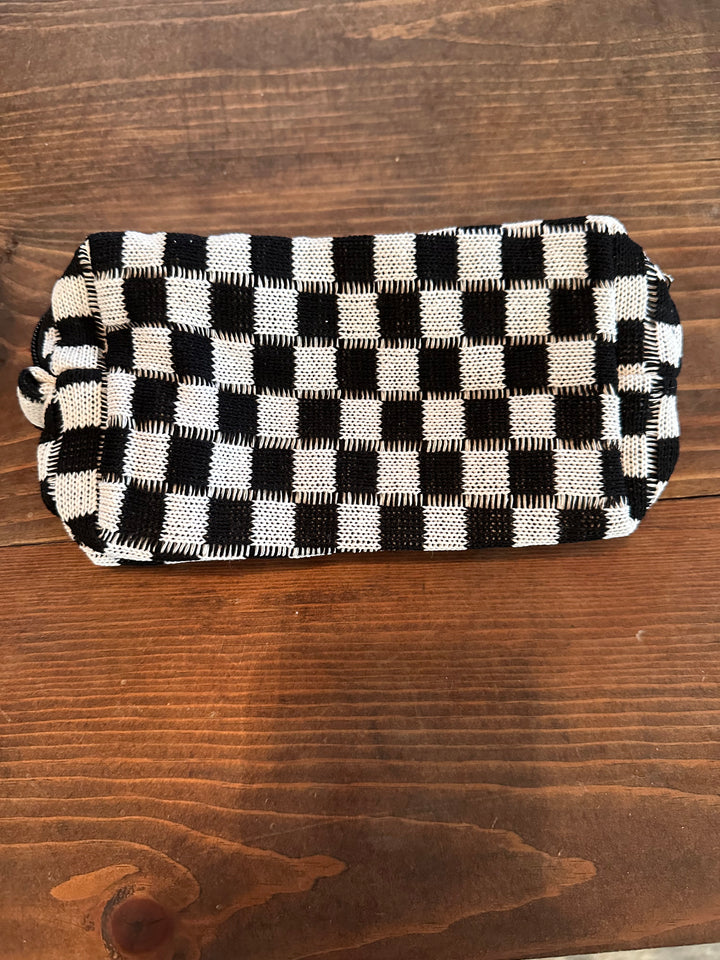 Checkered Make Up Bag