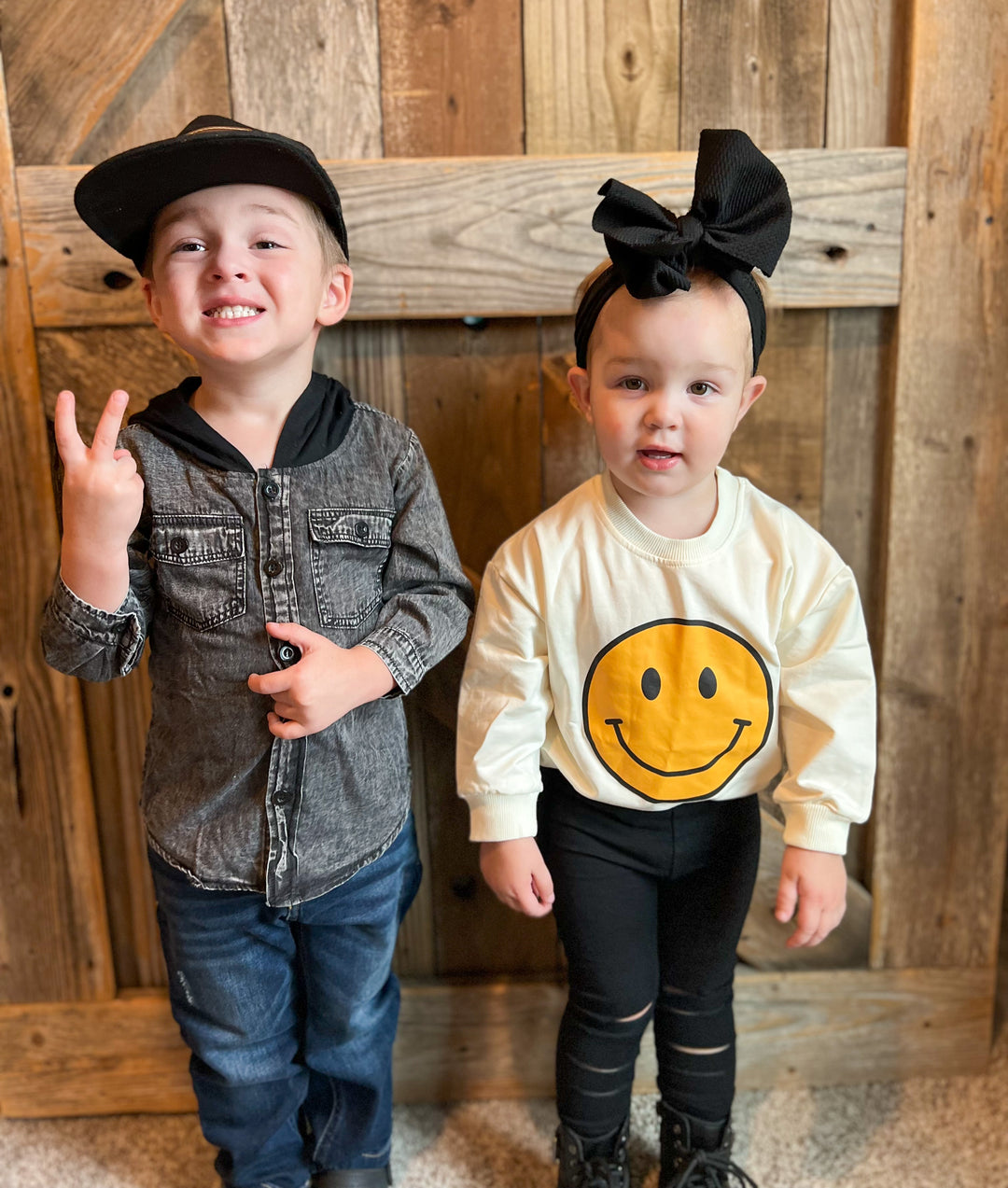 Boys Black Denim Shirt