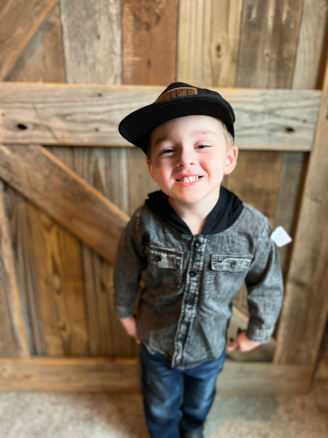 Boys Black Denim Shirt