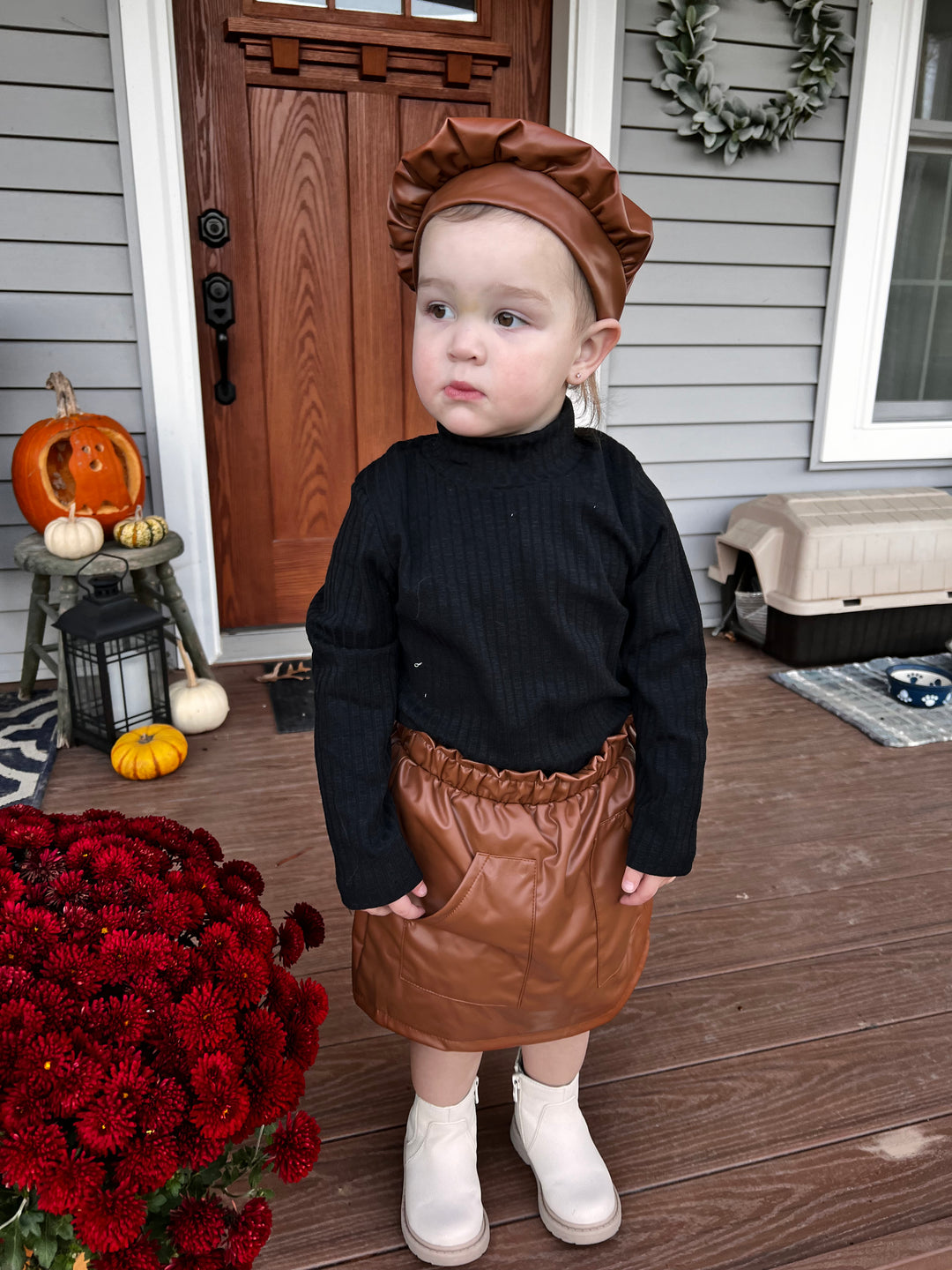 Girls Fall Skirt Outfit