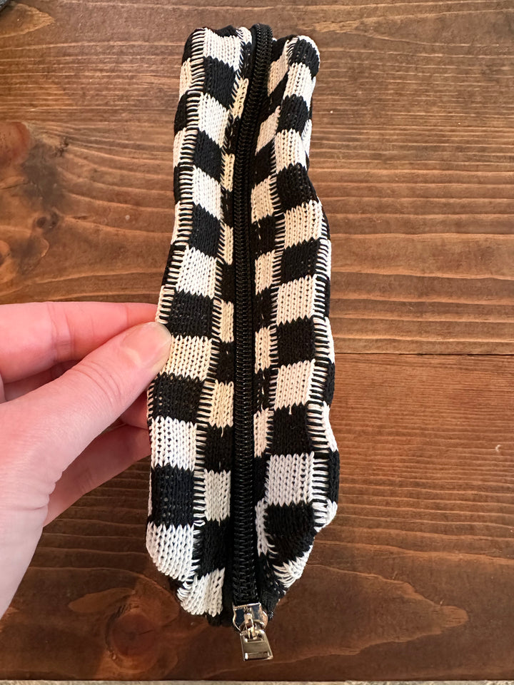 Checkered Make Up Bag